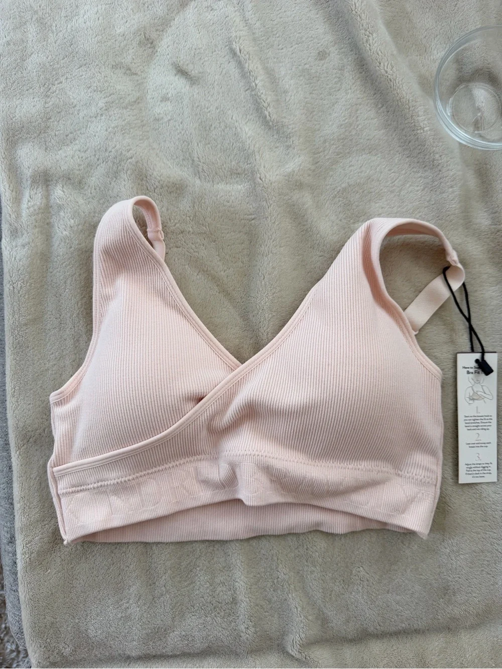 Kindred Bravely Sublime Adjustable Crossover Nursing/Lounge Bra Soft Pink M NWT
